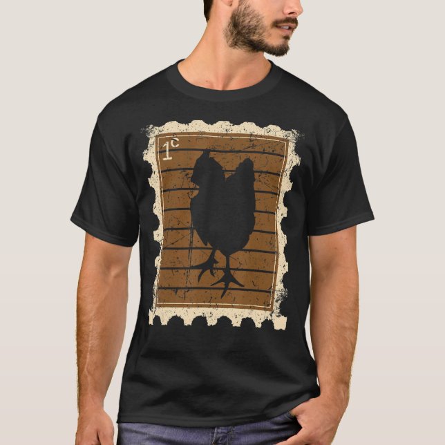 Frimärke Med En Höna T Shirt (Framsida)