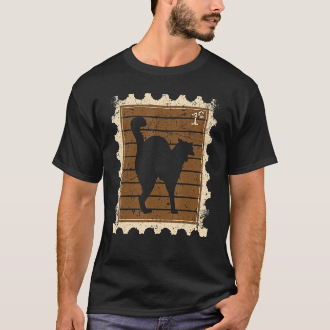 Frimärke Med En Katt T Shirt (Framsida)