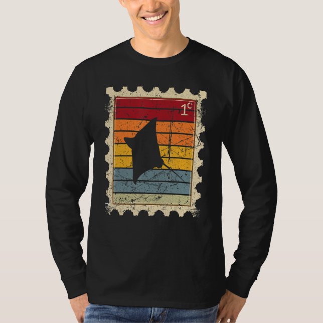 Frimärke med en solnedgång Batoidea T Shirt (Framsida)