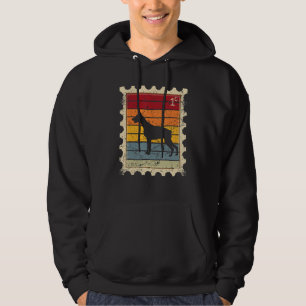 Frimärke Med En Solnedgång Dobermann Hoodie