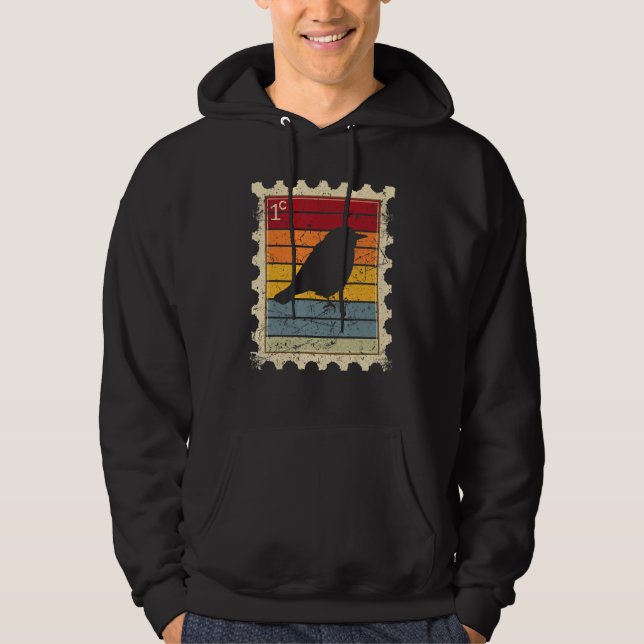 Frimärke Med En Solnedgångsfågel 1 Hoodie (Framsida)