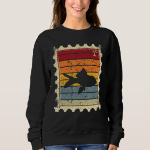 Frimärke Med En Solnedgångsfisk T Shirt