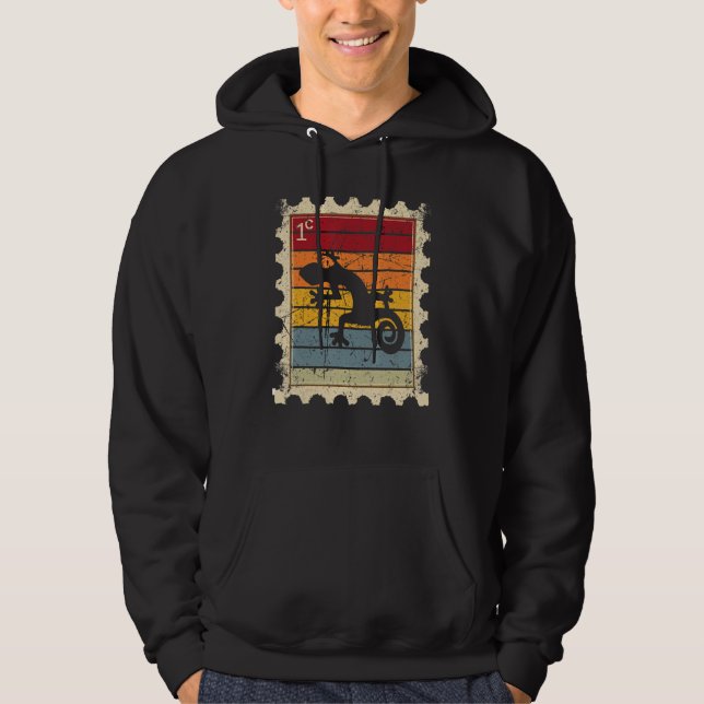 Frimärke med en solnedgångsgecko hoodie (Framsida)