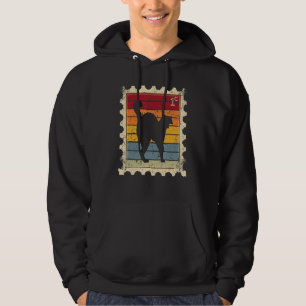 Frimärke med en solnedgångskatt hoodie