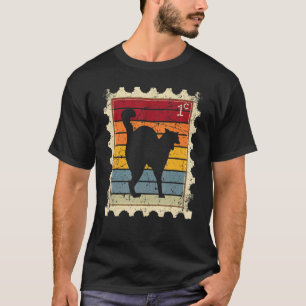 Frimärke Med En Solnedgångskatt T Shirt