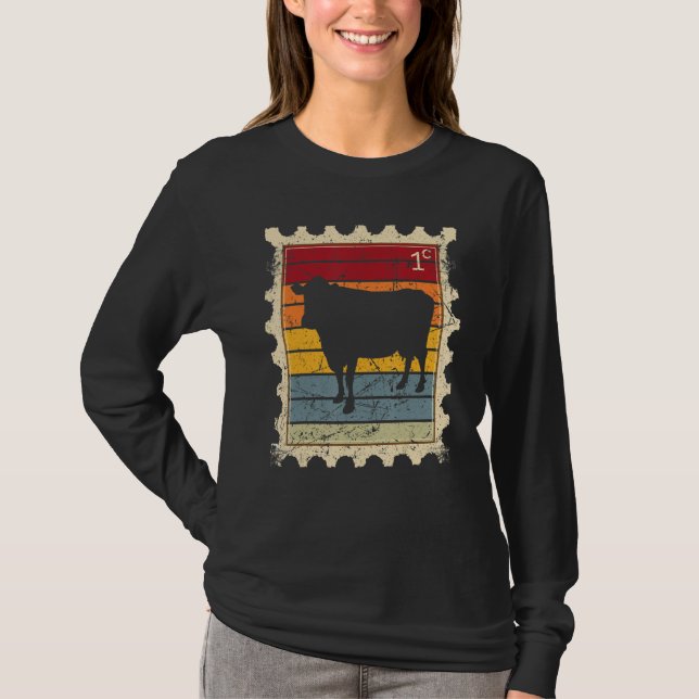 Frimärke med en solnedgångsko t shirt (Framsida)
