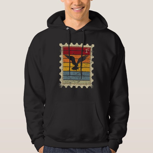 Frimärke Med En Solnedgångsörn Hoodie (Framsida)