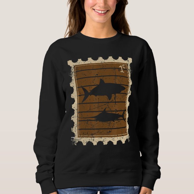 Frimärke Med Hajar T Shirt (Framsida)