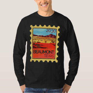 Frimärke med liggande ödelandskapskaraktär i steg t shirt