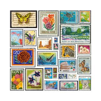 Frimärke Patches Tote Bag Tygkasse