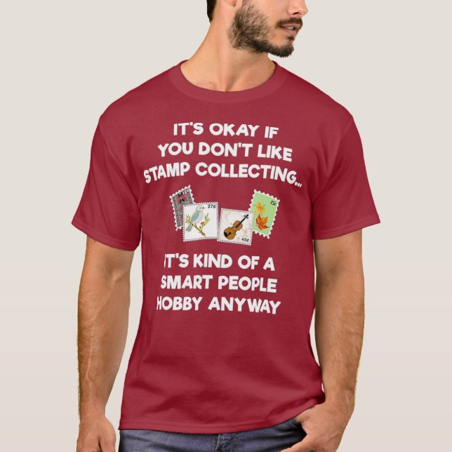 Frimärke Samlar in för insamlare Funny Smart T Shirt (Framsida)