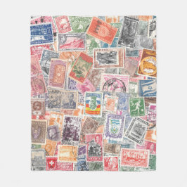 Frimärke Samlingsblanketter för Traveler Älskare Fleecefilt