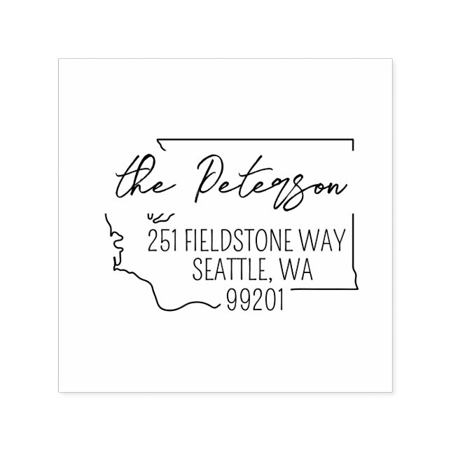 Frimärke självbränning i Washington Returadress Självfärgande Stämpel (Design)