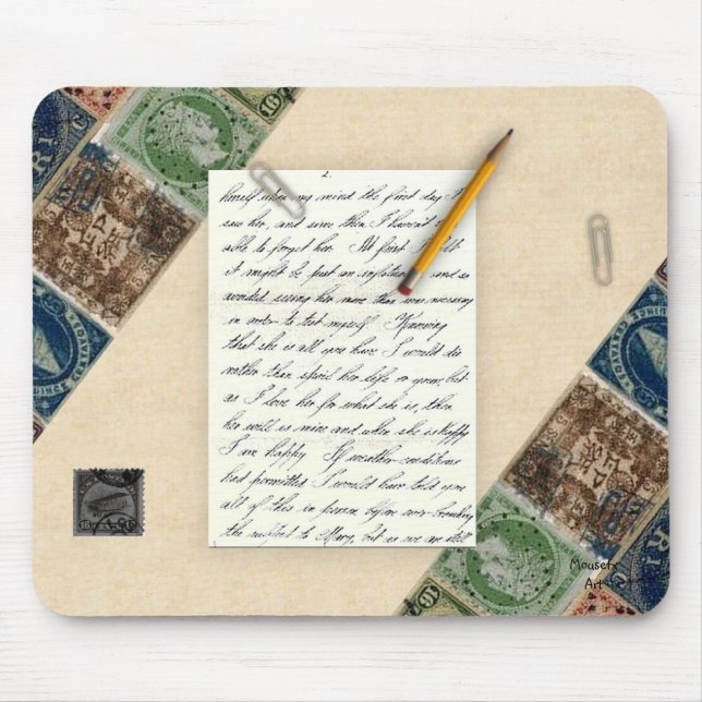 Frimärke Skrapbook Mousepad Musmatta (Framsidan)