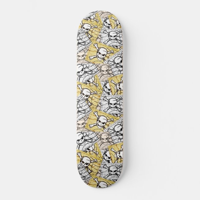 Frimärke Skull Mini Skateboard Bräda 18,5 Cm (Framsida)