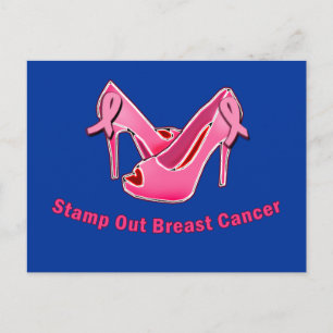 Frimärke ut Breast Cancer Stilettos Vykort