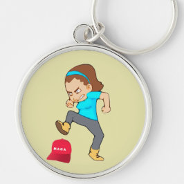 Frimärke ut MAGA-nyckelkedja Rund Silverfärgad Nyckelring