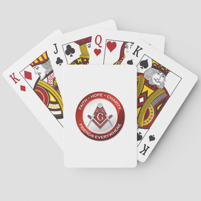 Frimärkekort röda casinokort (Baksidan)