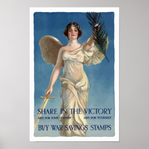 Frimärken för köpkrigbesparingar -- WWI Poster