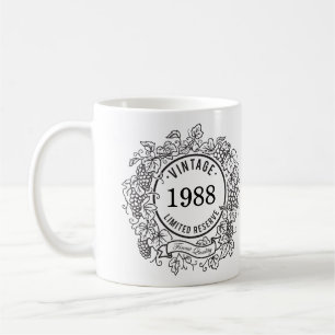 Frimärket för vintagevinrankavin, tillfogar kaffemugg