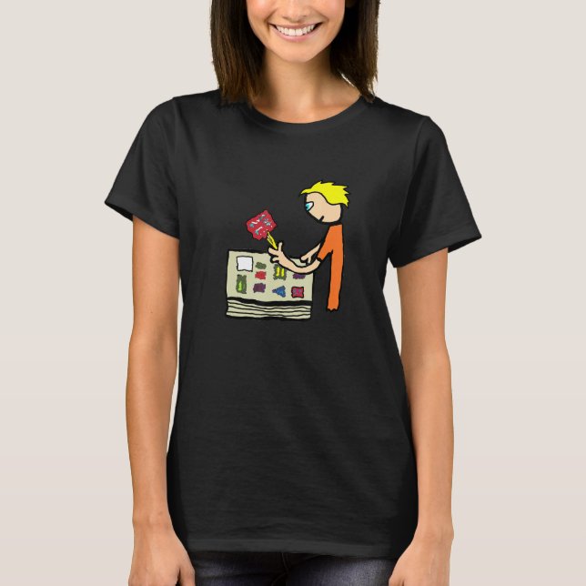 Frimärkssamlande T Shirt (Framsida)