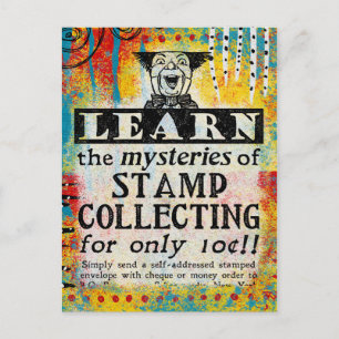 Frimärkssamlandets mysterier - Rolig Vintage Vykort