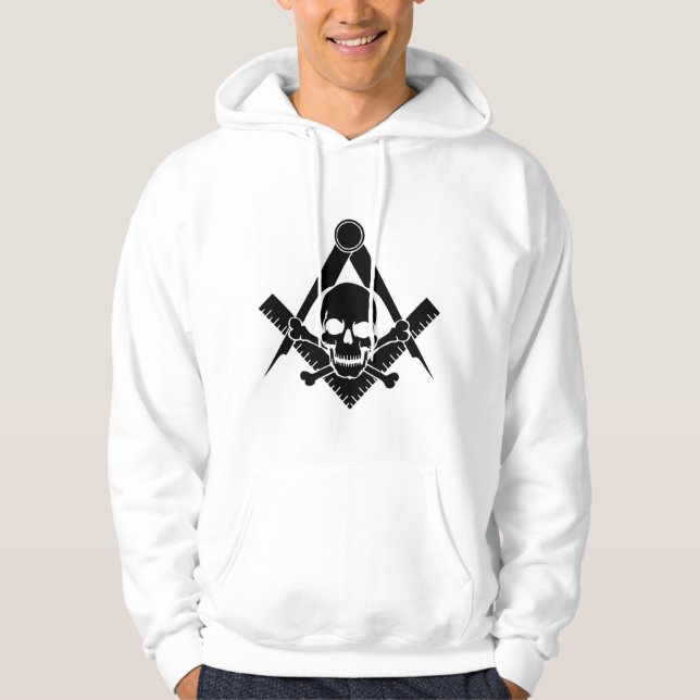 Frimurare Dödskalle och korsbenen  Hoodie (Framsida)