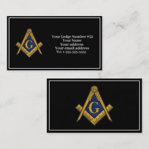 Frimurare Frimureri Symbol Masonic Svart Visitkort
