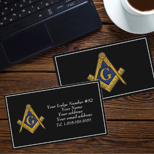 Frimurare Frimureri Symbol Masonic Svart Visitkort