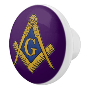 Frimurare Masonic lila och guld Knopp