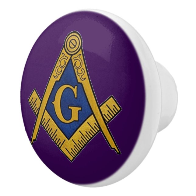 Frimurare Masonic lila och guld Knopp (Höger)