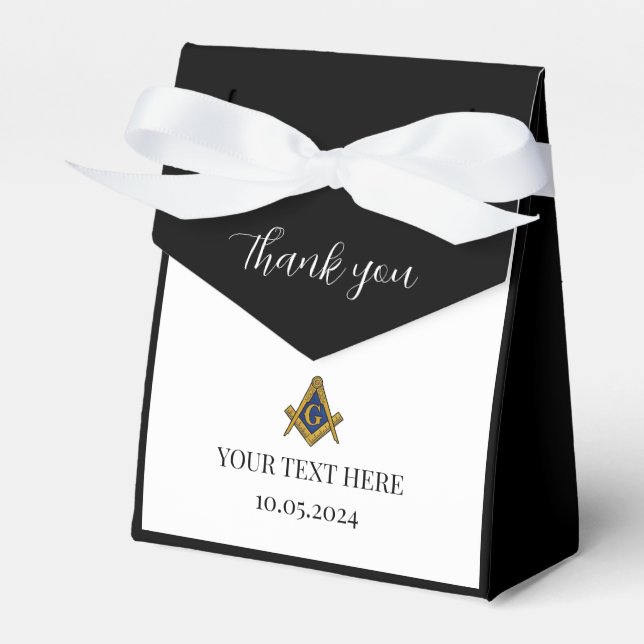 Frimurare Masonic Svart Minimalistisk Elegant Mode Presentaskar (Framsidan Sidan)