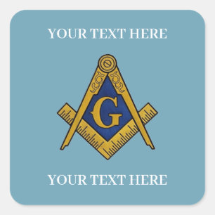 Frimurare Square and Compass Masonic Frimureri Fyrkantigt Klistermärke