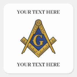 Frimurare Square och kompass Masonic murverk Fyrkantigt Klistermärke
