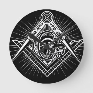 Frimureri-Masonic-Masonry Rund Klocka