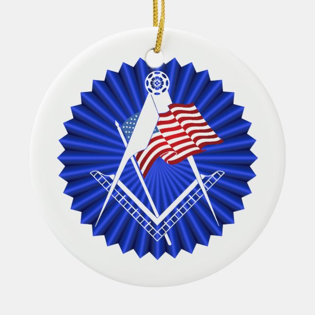 Frimurssymbol Julgransprydnad Keramik (Framsidan)