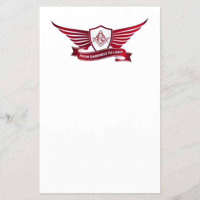 Frimurssymbol och sköld flygblad (Framsidan)