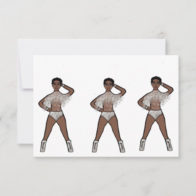 Fringe Dancer Notecard A ( Silver ) Anteckningskort (Framsida)