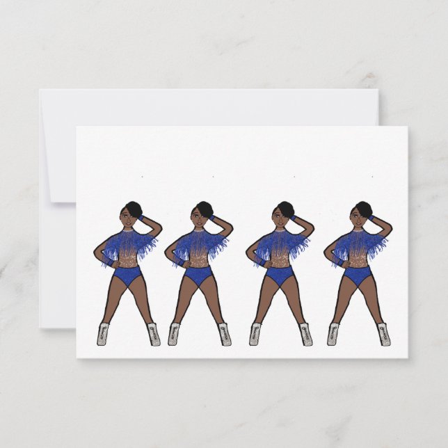 Fringe dansare Notecard A ( Blue ) Anteckningskort (Framsida)