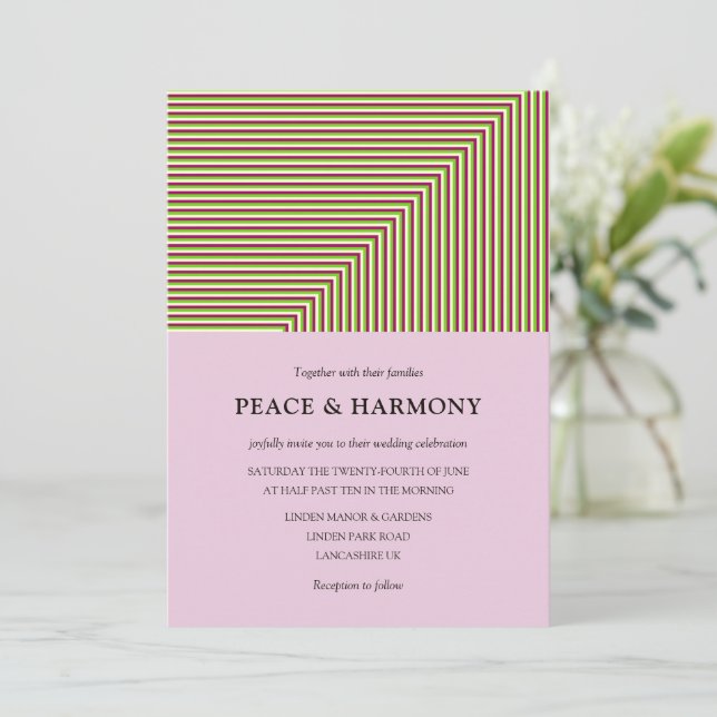 Fringe Rand Lilac bröllopsinbjudan Inbjudningar (Stående Fram)