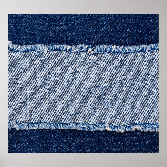 Fringed denim blue jeans ram. poster (Framsidan)