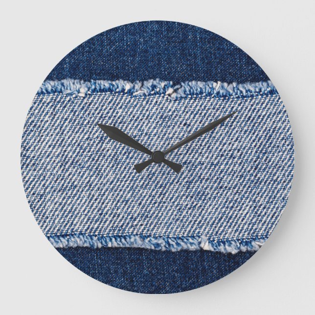 Fringed denim blue jeans ram. stor klocka (Framsida)