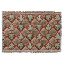 Fringed throw filtar med Maple löv