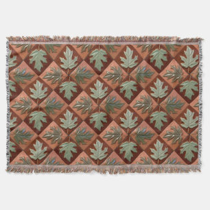 Fringed throw filtar med Maple löv