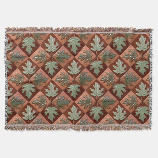 Fringed throw filtar med Maple löv (Framsidan)