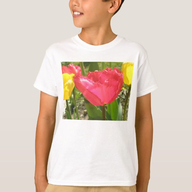 Fringed Tulips Kids T Shirt (Framsida)