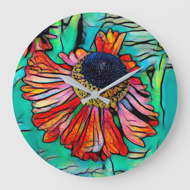 Fringy Helenium med ett glasutseende med fastsatt  Stor Klocka (Framsida)