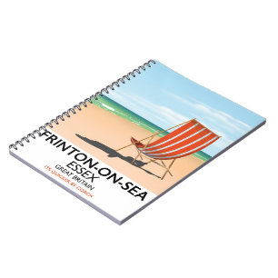 Frinton-Sea, Essex, poster i havet. Anteckningsbok