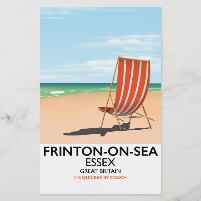 Frinton-Sea, Essex, poster i havet. Brevpapper (Framsida)