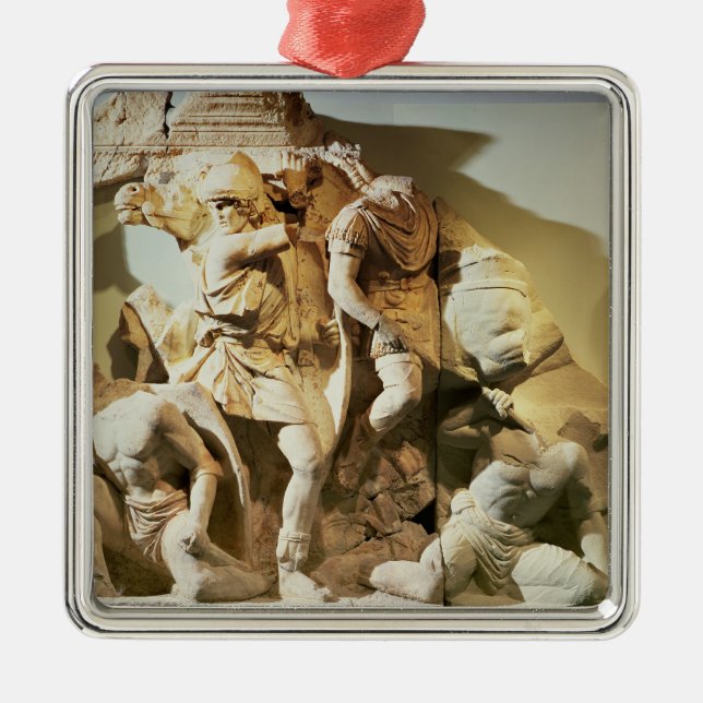 Fris specificerar av en stridplats julgransprydnad metall (Framsidan)